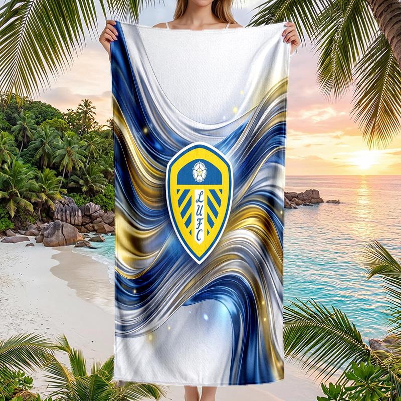 Leeds United Fußball Strandtuch Weiches Mikrofaser Sommerhandtuch Schnelltrocknendes Saugfähiges Handtuch für Strand Schwimmbad Reisen