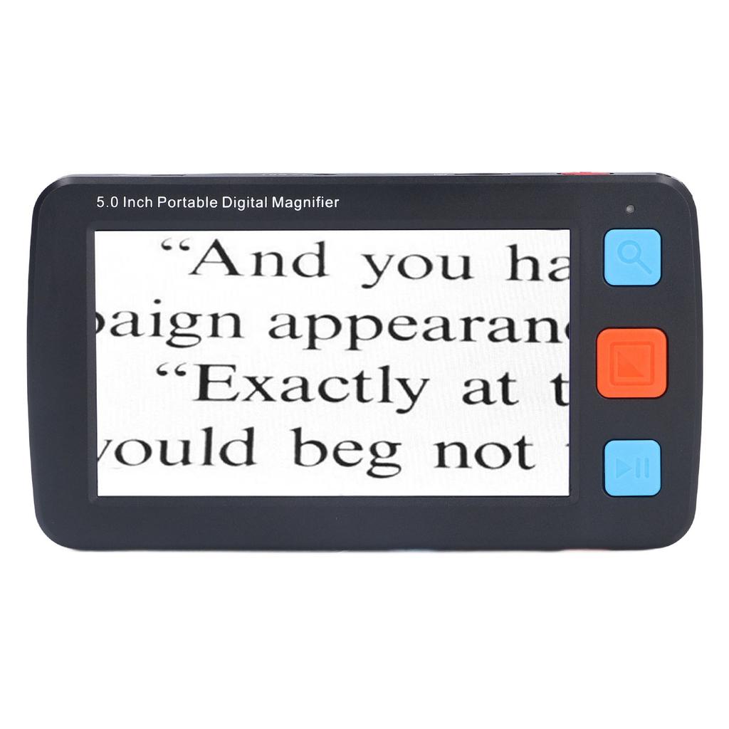 5.0in Electronic Digital Magnifier Portable Reading Aid 4X‑32X Zoom 17 Color Mode Folding Handle for Low
