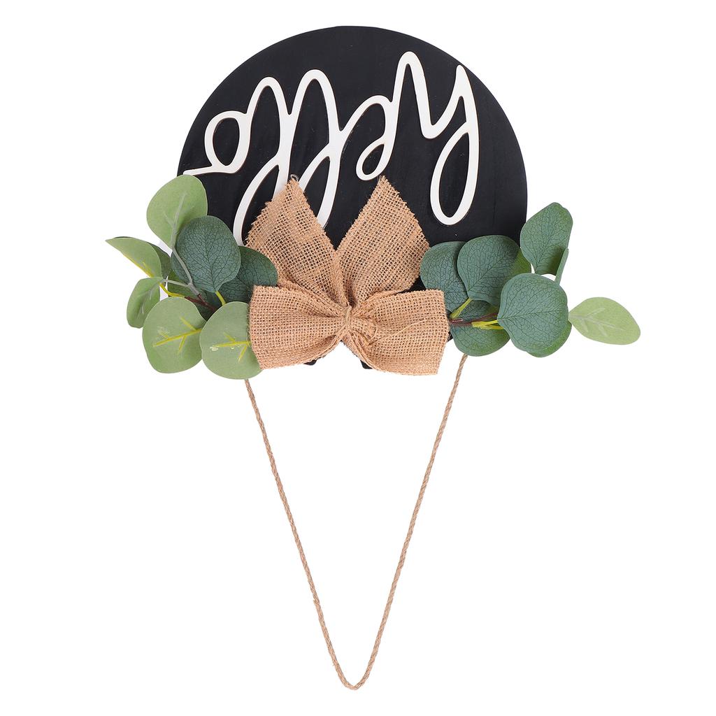 Door Decor Hello Sign Rustic Wooden Outdoor Pendant for Daily Holiday Home Decoration