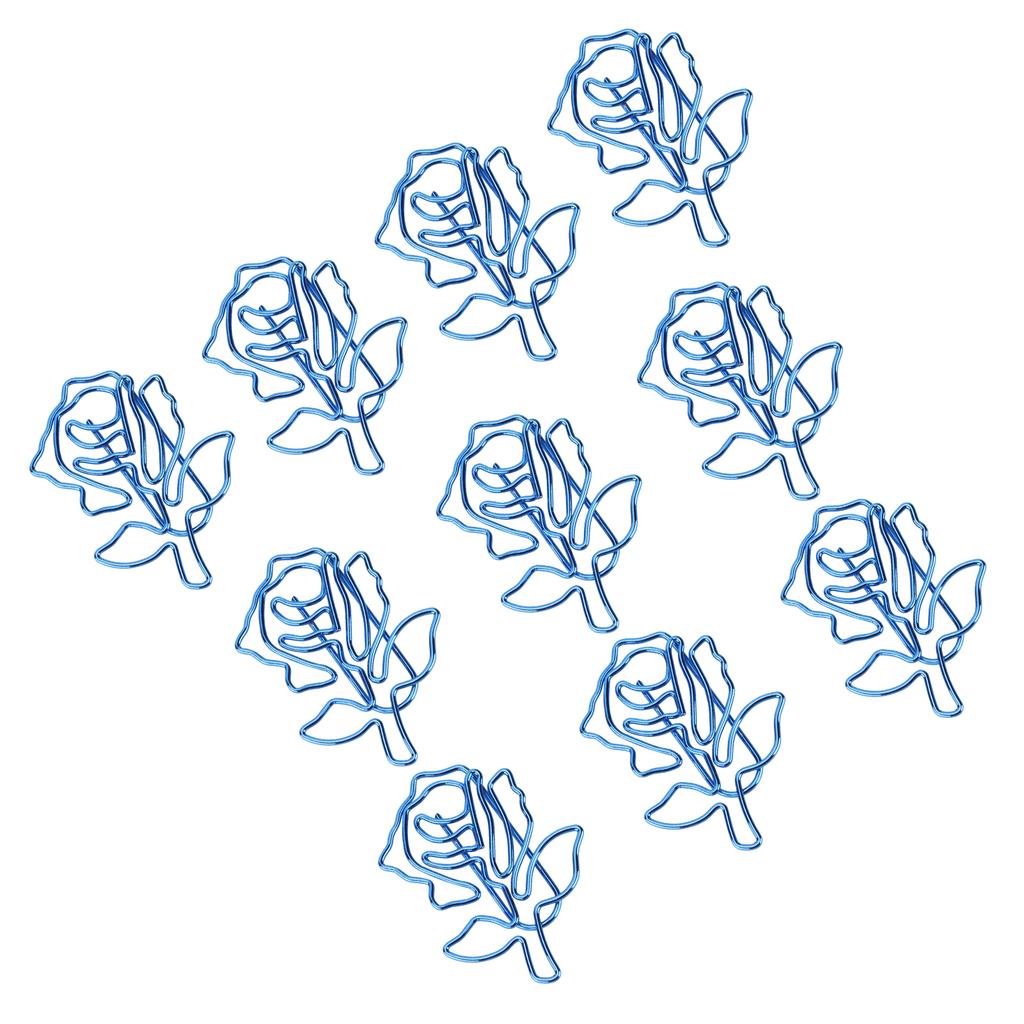 10PCS Paper Clip Blue  Shaped Pages Label Iron for Bookmark Notebook Agenda Book