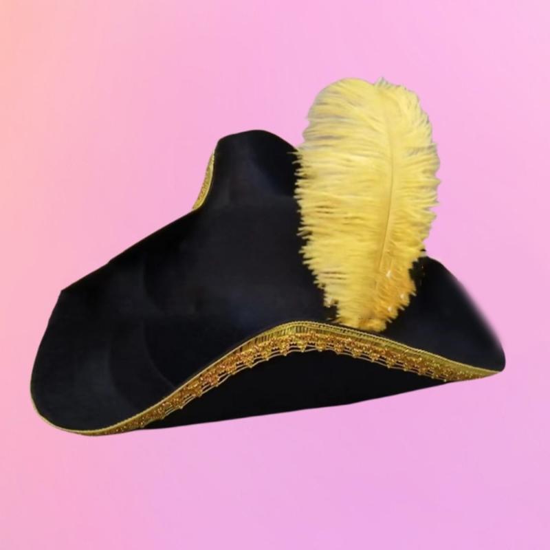 Colonial Tricorn Hat Carnivals Party Cosplay Pirate Hat for Teen Photography