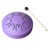 Tongue Drum 4.5 Inch 8 Tone C Key Carbon Steel Mini Tongue Drum for Adult Children Beginner Purple