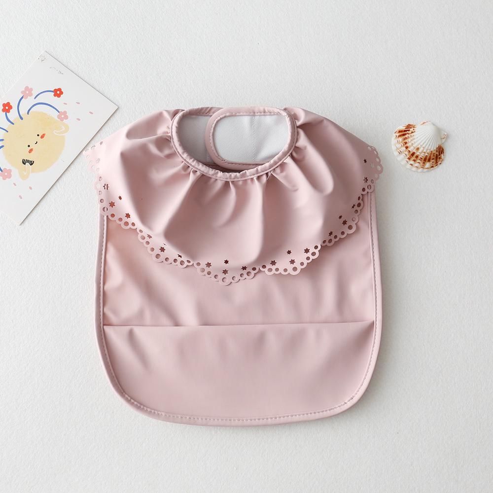 Sleeveless Waterproof Baby Bib with Lace - Reversible Anti-Dirt Feeding Smock