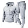 2026 New Style Cross Letter Print Hooded Sweatshirt & Long Pants Men's Y2K Set - European & American Hot Selling