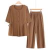 Damen Plus Size Sommer Zweiteiliges Set mit kurzen Ärmeln