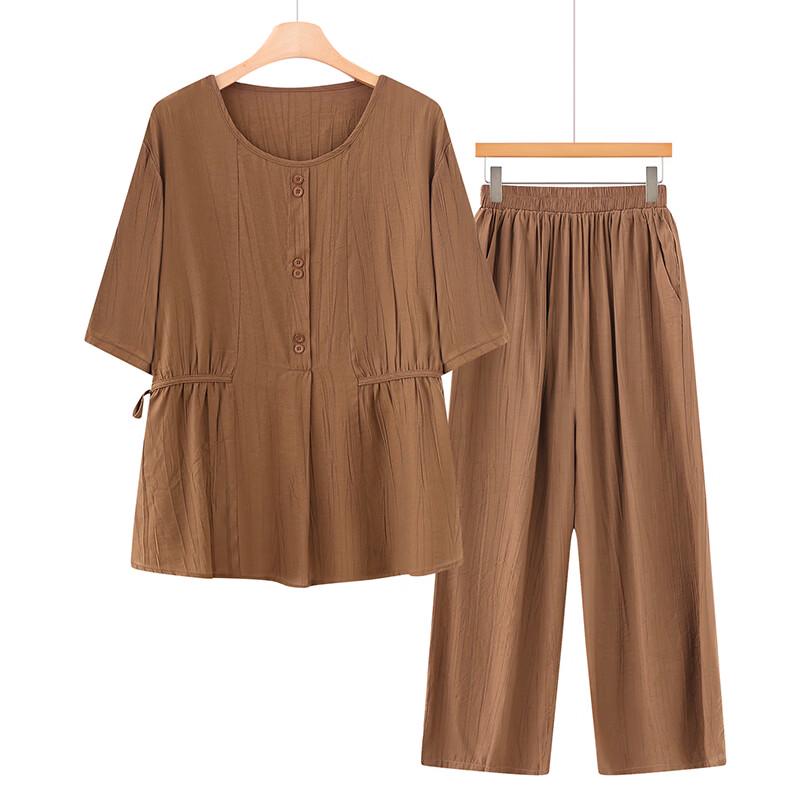 Damen Plus Size Sommer Zweiteiliges Set mit kurzen Ärmeln
