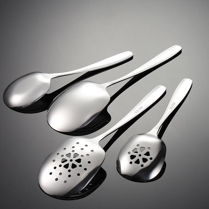 Qianxing 304 Stainless Steel Large Slotted Serving Spoon Set