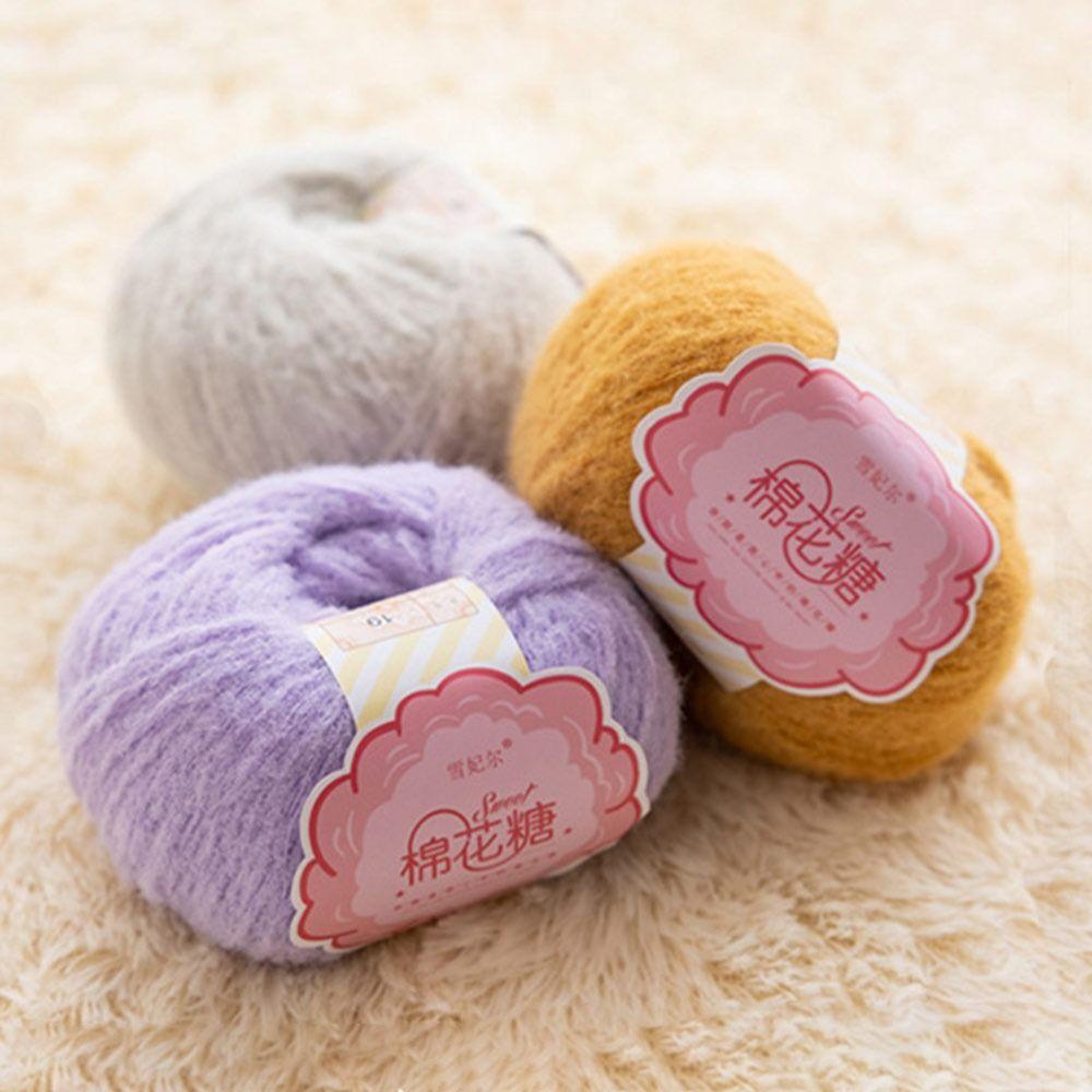 Multicolor Wool Ball Cotton Candy Yarn Ball Woven Material Wool Thread  for Knitting Doll Hair Clip