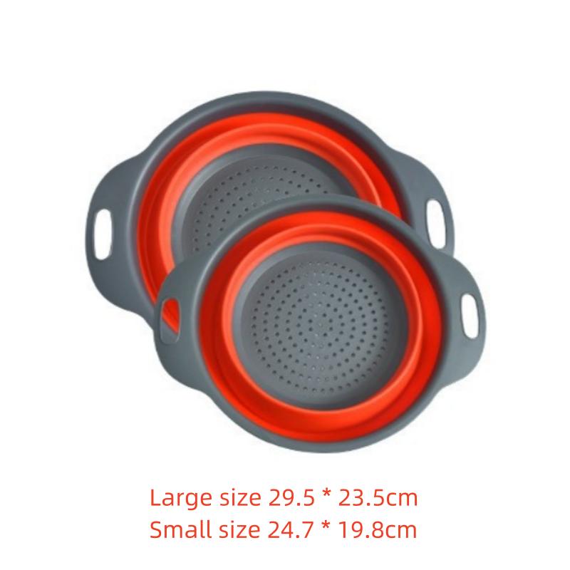 Set 2 Foldable Square Drainage Basket Retractable Filter Basket Vegetable Basket Kitchen Vegetable and Fruit Tray Kitchen Tools