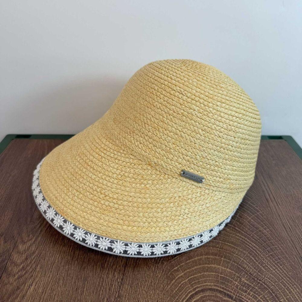 Weave Lace Straw Hat Daisy Equestrian Hat Elegant Outdoor Visor Cap  Vacation