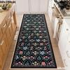 Tappeto per Corridoio Passerella Tappeto Lungo Lavabile in Macchina Pieghevole Antiscivolo Tappetino per Pavimento Tappeti Fiore di Primavera Decorazione per la Casa per Soggiorno