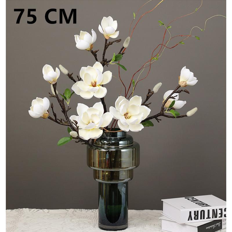 

5 головок, искусственный цветок магнолии с настоящим прикосновением, зеленый искусственный цветок в горшке, сделай сам, свадьба, домашний сад, украшение для балкона, поддельные