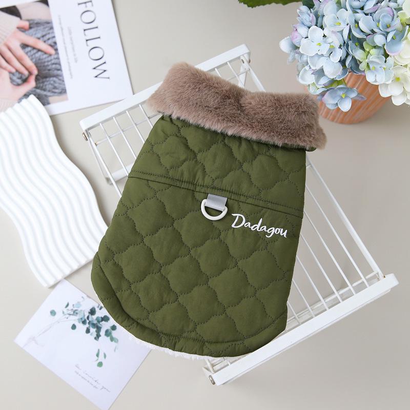 Autumn/Winter Pet Vest: New Cotton Coat with Fur Collar for Cats & Dogs - Available In Three Colors.