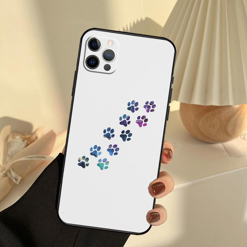 Dog foot Paw Colorful Pattern Case For iPhone 11 12 13 14 15 16 Pro Max Cover For iPhone 13 12 Mini XR X XS Max Plus