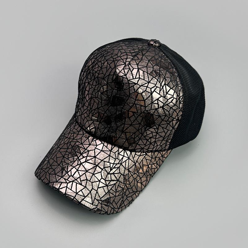 Bright Leather Pattern Outdoor Personalized Baseball Cap Men'S And Women'S Sports Fashion Sunshade Breathable Mesh Hat