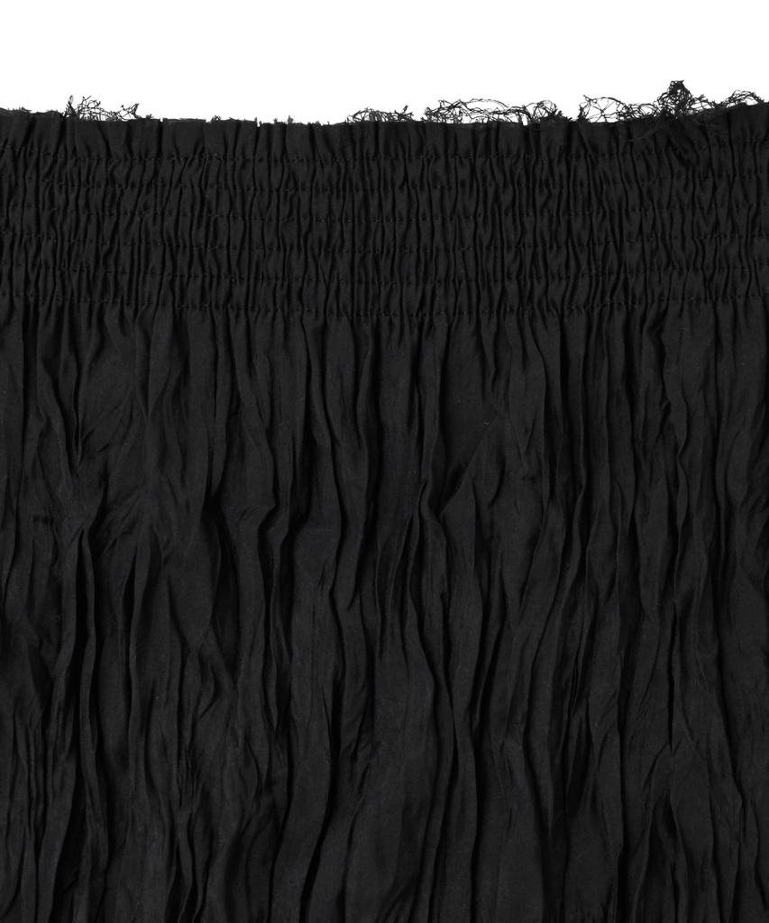 Noir For Woman Wrinkle Texture Long Skirt (Black)