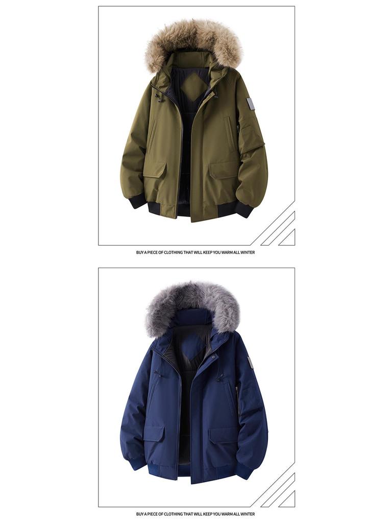 Men's & Women's High-Quality Removable Fur Collar Hooded Cotton Padded Winter Jacket