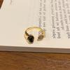 18k Gold Plated Tiger Eye Open Ring - Retro, High-End, Versatile Fashion Jewelry.