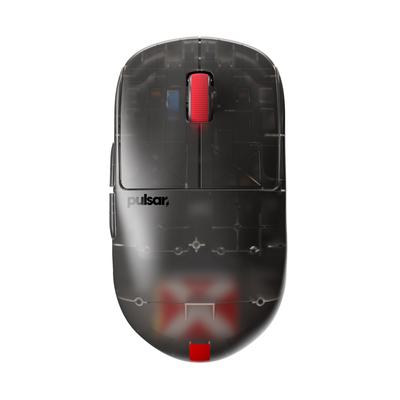 Pulsar Gaming Gears X2H Mini Clear Black Wireless Gaming 26000 DPI Optical PAW3395 Mouse, Ultra-Lightweight 52g, Ambidextrous, 2.4GHz, 1ms, Sensor,
