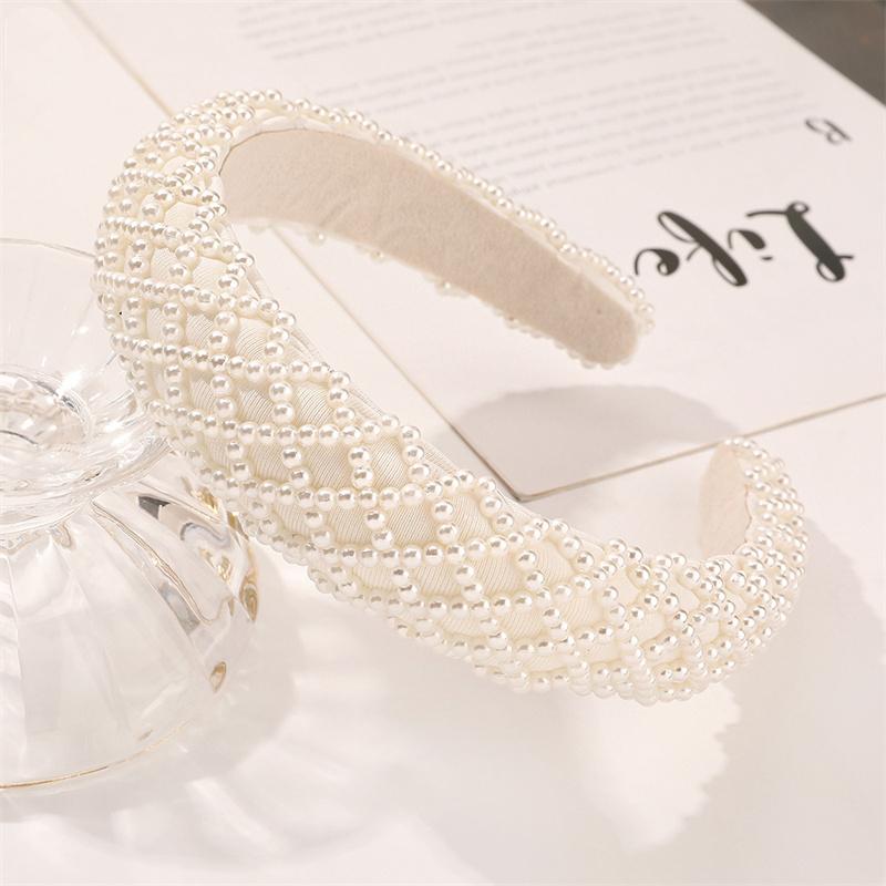 Luxuriöse Perlen Breite Stirnbänder für Frauen Mädchen Kopfschmuck Mode Stirnbänder Weibliche Haarbänder Kopfreifen Haaraccessoires