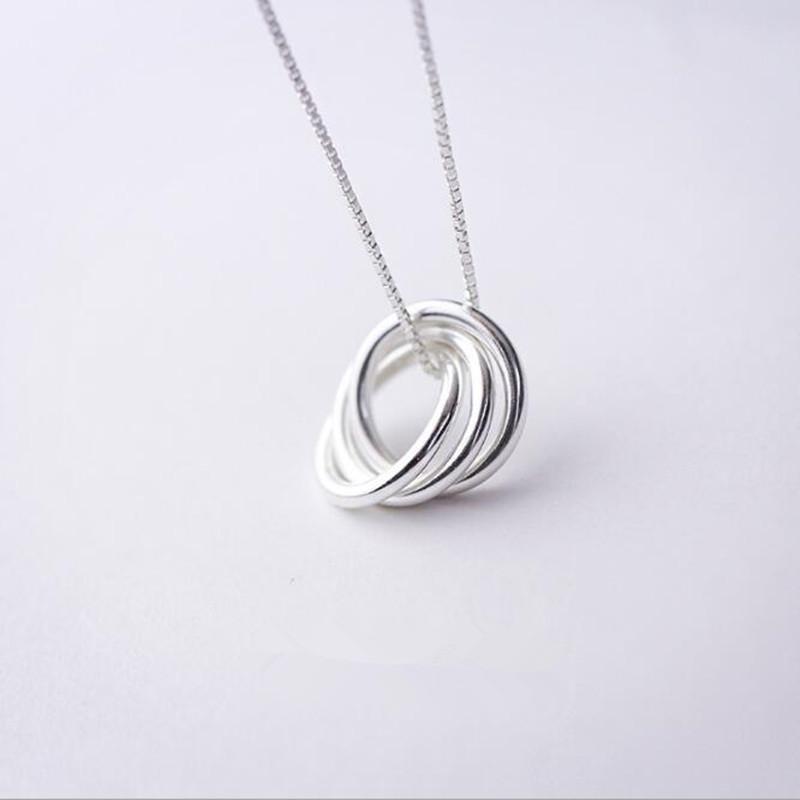 

Personality Popular Fashion Temperament 925 Sterling Silver Jewelry Tricyclic Love Simple Clavicle Chain Pendant Necklaces XL129 срібний