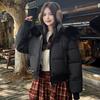 Hooded Cotton-padded Jacket Short Winter Thickened Warm Coat With Fur Collar