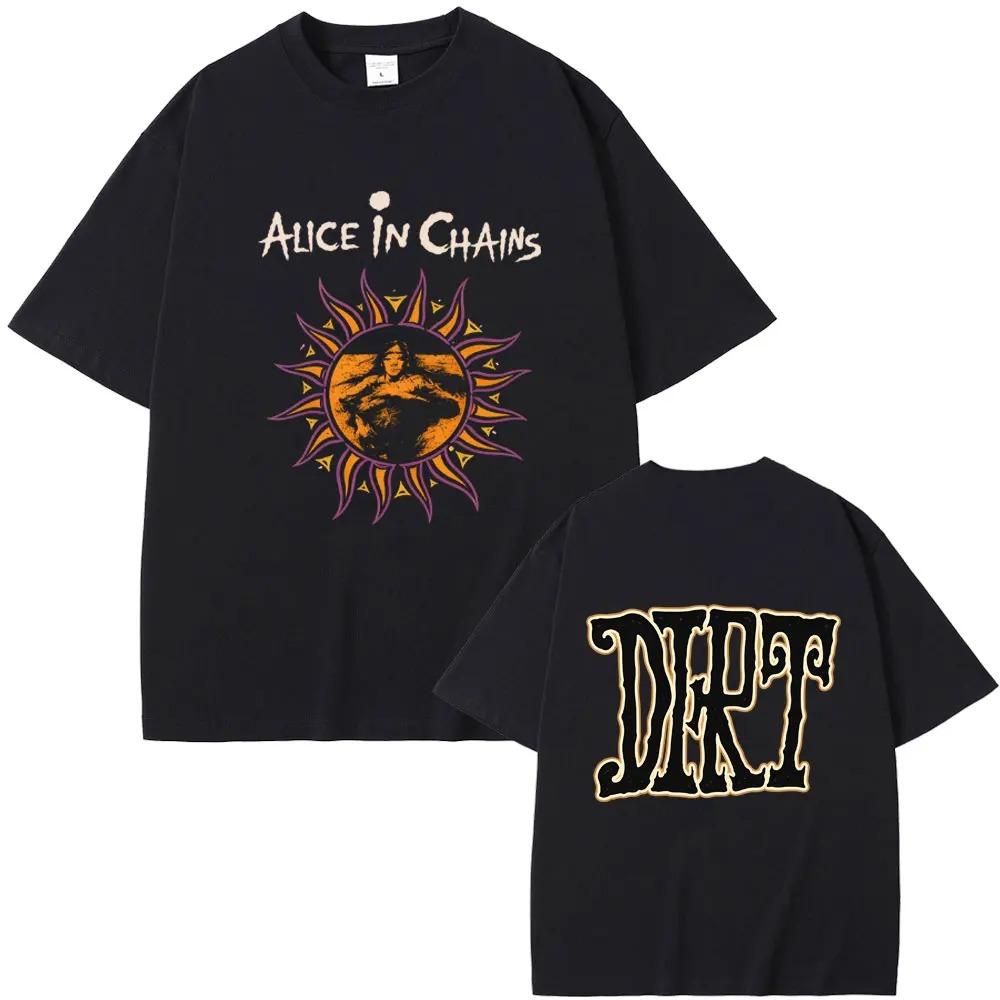 

2026 Rock Band Alice in Chains Dirt Мерч Футболка Мужская Женская 90-х Готика Панк Поп Музыка Уличная Мода Мужская Мода Оверсайз Футболки с Круглым Вырезом 4XL
