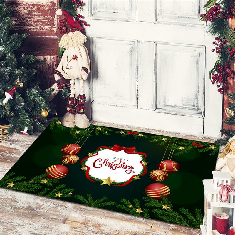 Christmas Welcome Entrance Doormat Decor Kitchen Hallway Rugs Bathroom Non-slip Foot Rug Living Room Carpet Christmas Decoration