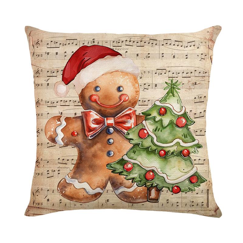 45cm Gingerbread Man Christmas Cushion Cover Pillowcase 2025 Christmas Decorations for Home Xmas New Year Christmas Decor