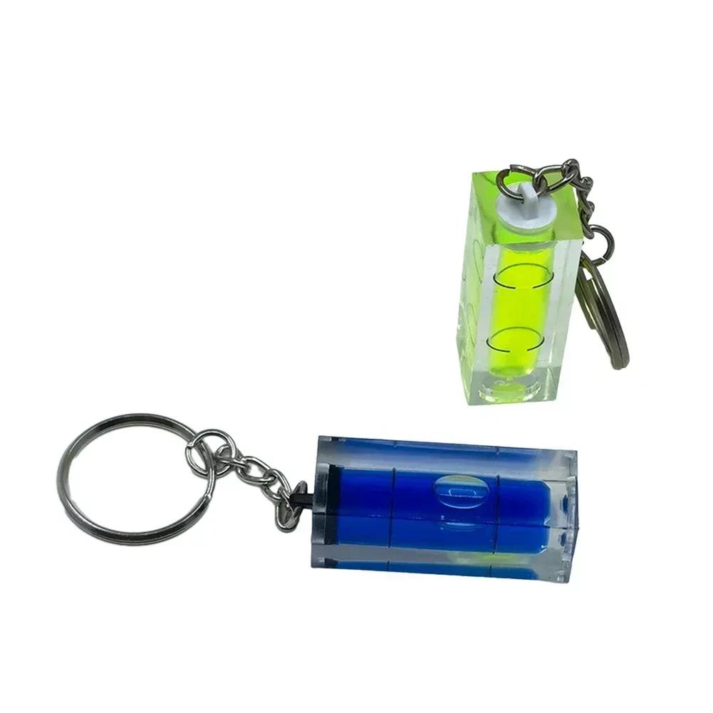 1PC Square Level Green Bullseye Spirit Level Horizontal Inclinometer Measuring Tool Mini Key Ring PTZ T-type Level