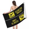Flugzeugpilot Strandtücher Schwarz und Weiß Cool Schnelltrocknend Mikrofaser Badetuch Weich Leinen Luftfahrt Flieger Pool Reise Dekor