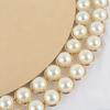 Round Pearl Beaded Dinner Plate Golden Metal Edge Storage Tray Used for Wedding Party Cake Dessert Decoration Storage Tray