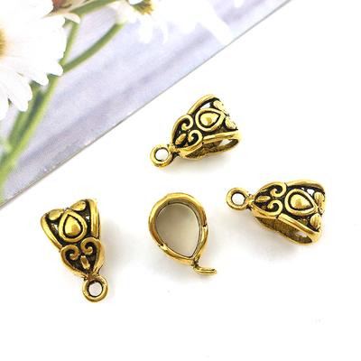 Antique Gold Alloy Metal Charm Pendant CharmClip Clasp Bail Beads Hanging Connectors for DIY Bracelet Necklace Jewelry Making