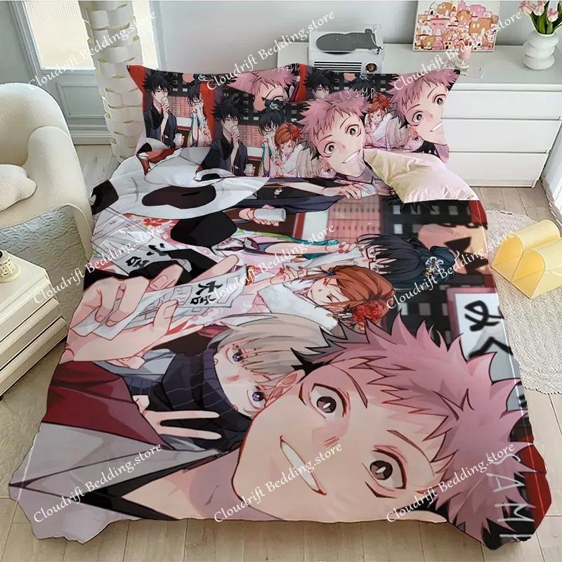 Animatie Jujutsu Kaisen Beddengoed set Satoru Gojo Dekbedovertrek Zacht Dekbedovertrek en Kussensloop voor Tieners Eenpersoons Dubbel Queen King