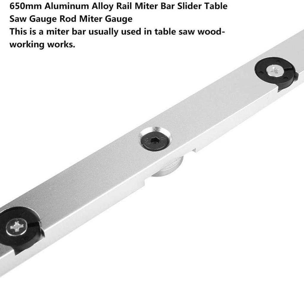 Aluminum Alloy 650mm Guide Rail Miter Bar Slider for Table Saw Woodworking Tools