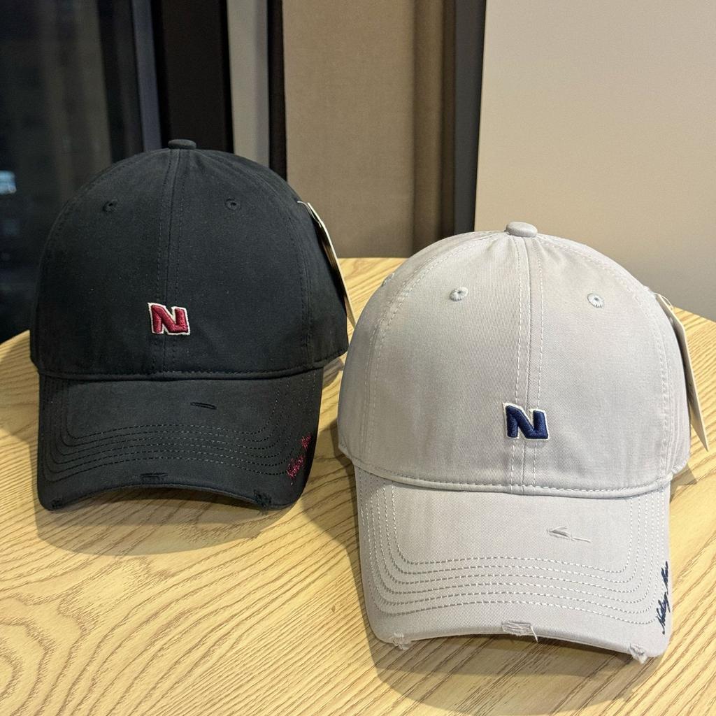 New Trendy Brand Letter Embroidery Frayed Baseball Hat for Women Casual Fashion Versatile Sun Visor Peaked Hat for Men