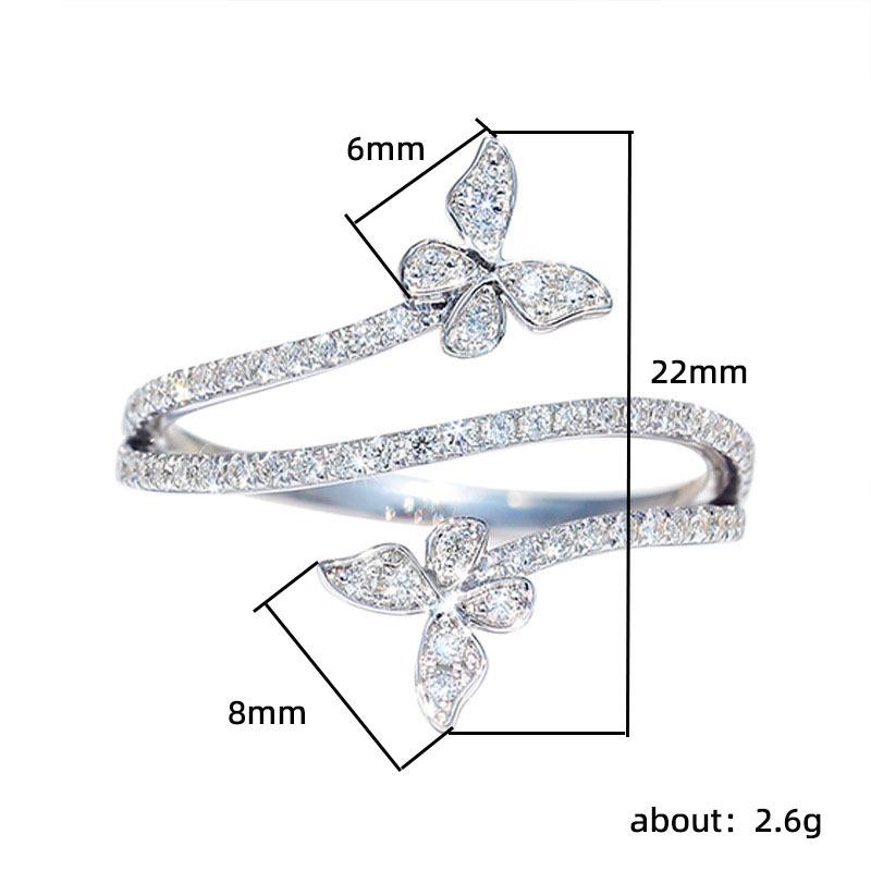 Small Fresh And Light Luxury Ring For Women, High-End Butterfly Personalized Index Finger Ring, Three-Layer Closed Female Ring.