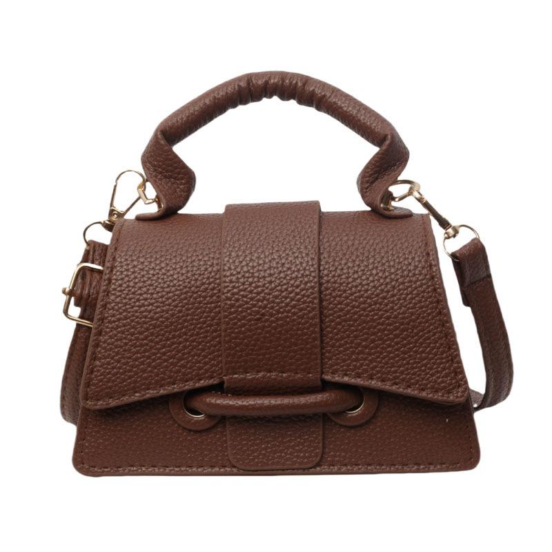 Geantă de mână simplă, cu temperament, culoare solidă, geantă de umăr/messenger versatilă pentru femei, nouă, geantă pătrată mini retro