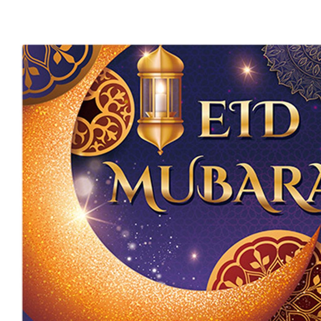 Mubarak Backdrop Decoration Eid Banner Ornament Hanging Ramadan Photo Background for Indoor