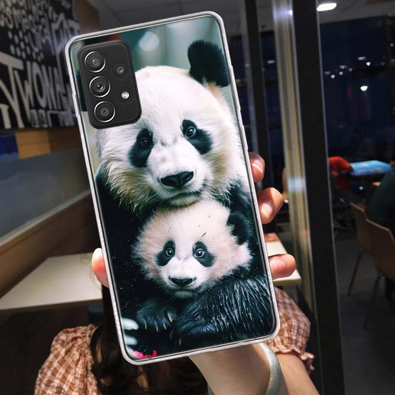 Panda Baby, Giant Panda Family Phone Case for Samsung A54 A57 A37 A17 A14 A15 A12 A24 A34 A55 A35 A25 A52S A07 A05S A04S A22 A32
