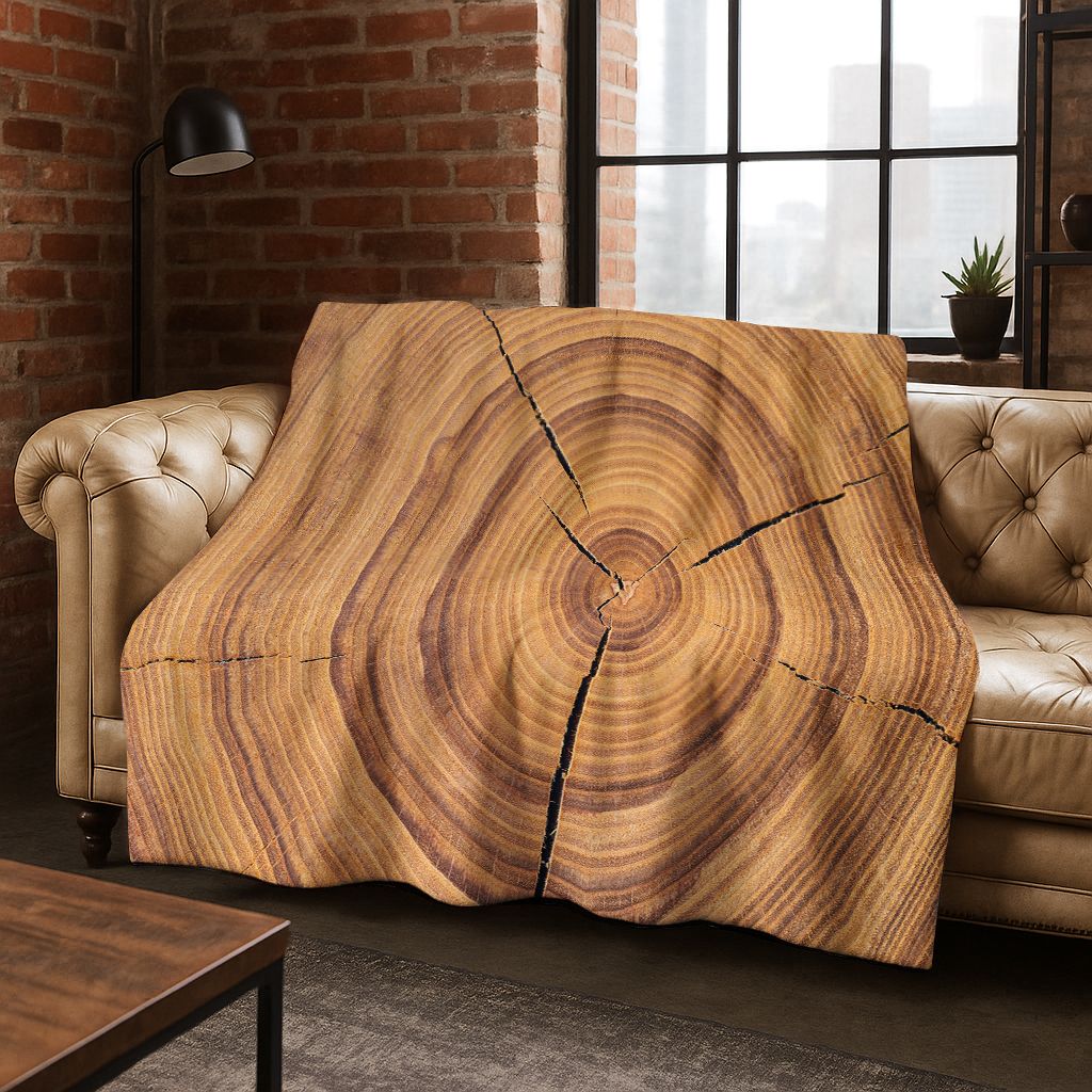 Regenboog Retro Houten Bord Zwart Bruin Houtnerf Flanellen Deken, Gezellige Zachte Plaid voor Huis Slaapkamer Bed Bankhoes Cadeau