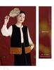 Xiangyunsha Women's Retro Silk Velvet Color Block Vest 1737