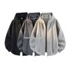 Men's Retro Patchwork Hooded Sweatshirt, 320g, Spring/Autumn Casual Loose Jacket