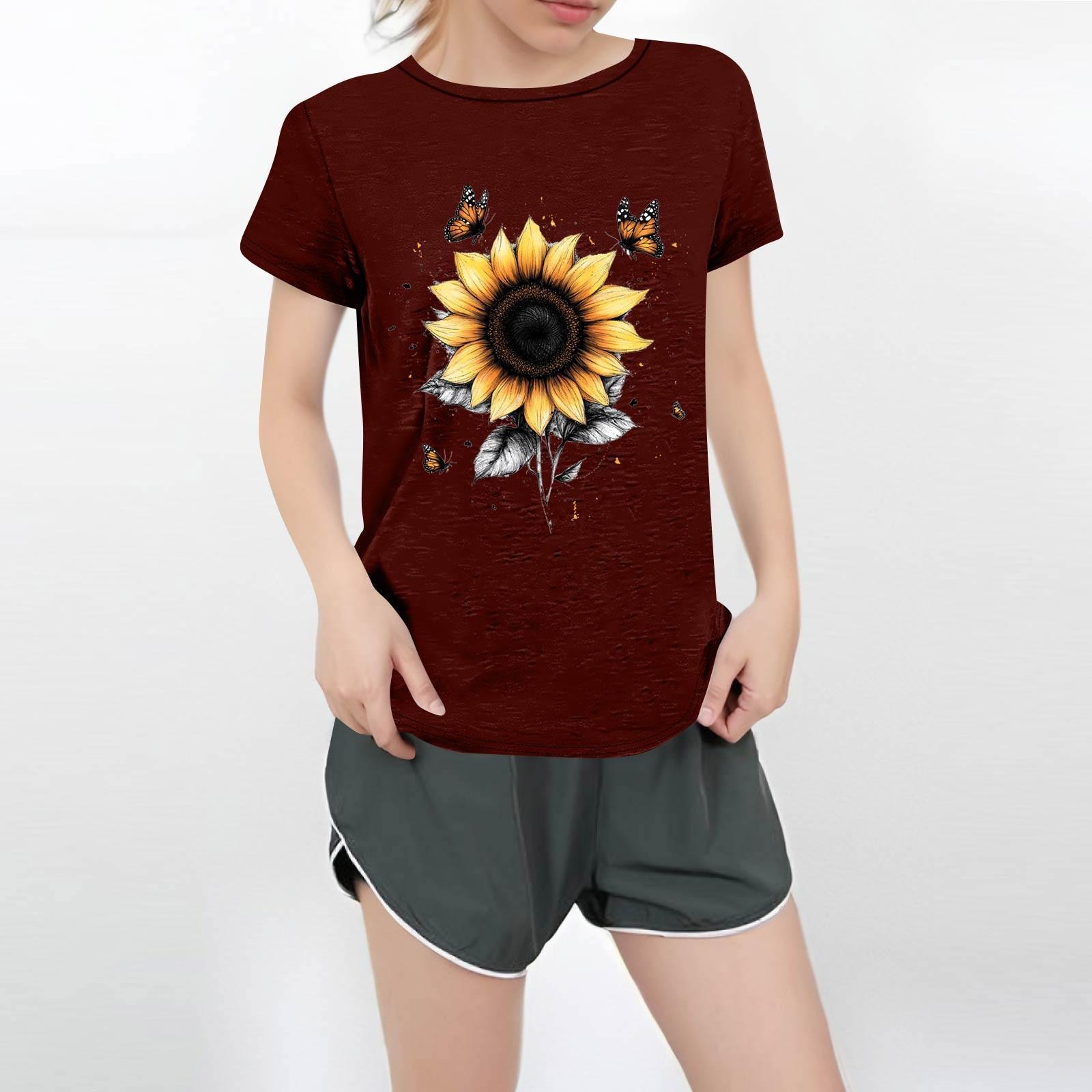 

Женская повседневная футболка с круглым вырезом и короткими рукавами с принтом XXXXL винный