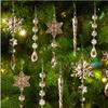 10-teiliges Acryl-Schneeflocken- und Eiszapfen-Weihnachtsbaumschmuck-Set