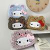 Kawaii Hello Kitty Plush Pencil Case Cartoon Large Capacity Stationery Cosmetics Pencil Pouch Multi-Functional Storage Bag Gift