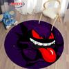 Pokemon Gengar Druck Runder Teppich, Kinderzimmer Bodenmatte Rutschfest Wohnzimmerteppich, Waschbarer Teppich für Heimdeko Geschenk Potdemiel