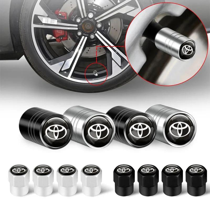 4Pcs Car Styling 3D Metal Wheel Tire Valve Stem Caps Accessories For Toyota Fortuner Chr Verso Prius Yaris Hiace Trd Corolla GR