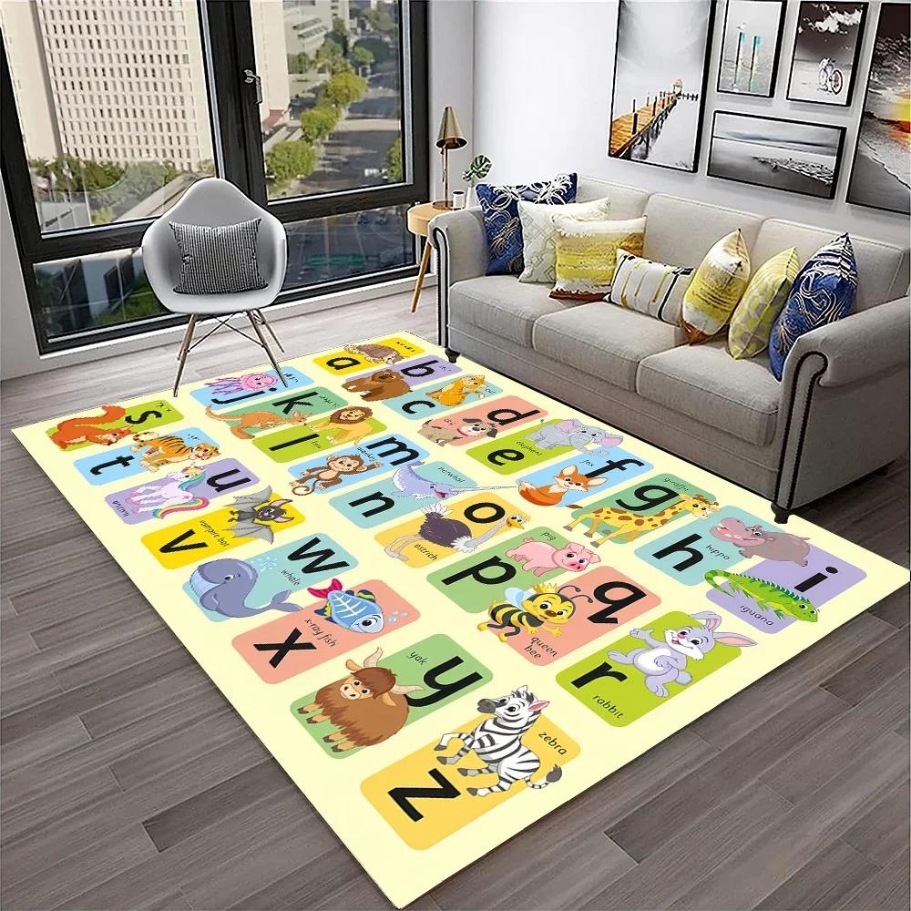 Alphabet ABC Carpet Early Education Cartoon Children Crawling Rugs Non-slip Bedroom Living Room Sofa Home Decoration Floor Mat