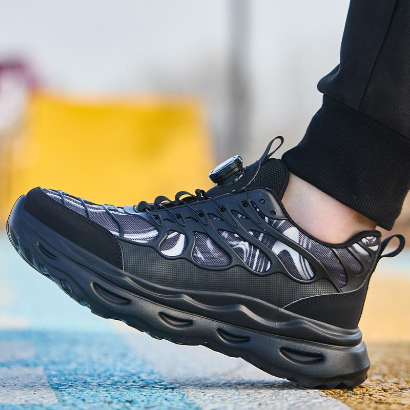 Rotating button Safety Shoes Men Anti smashing Anti piercing Work Shoes Men Steel Toe shoes Non-slip Indestructible shoes